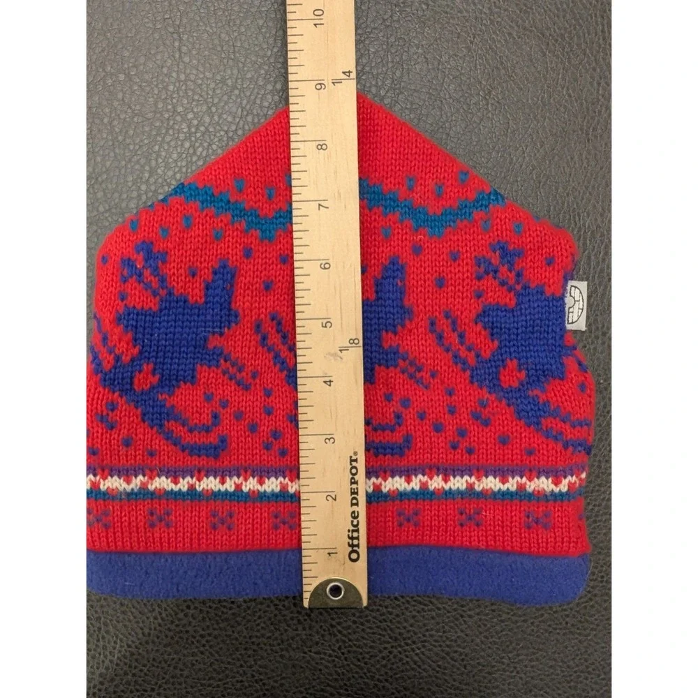90s Vintage Igloos 100% Wool Knit Ski Beanie Hat Toboggan Snowboarding Red